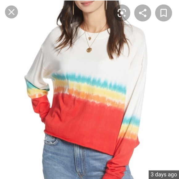 Daydreamer Tops - Daydreamer Rainbow Tie Dye Long Sleeve Shirt